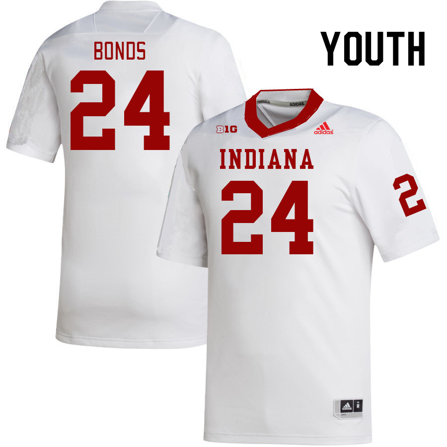Youth #24 Bryson Bonds Indiana Hoosiers College Football Jerseys Stitched-White